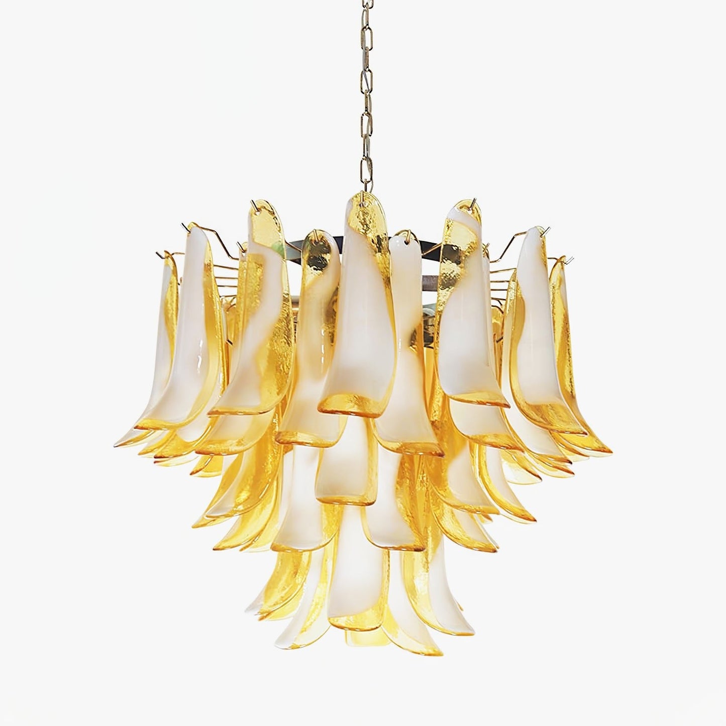 Amber Glass Murano Petals Chandelier - YIOSI