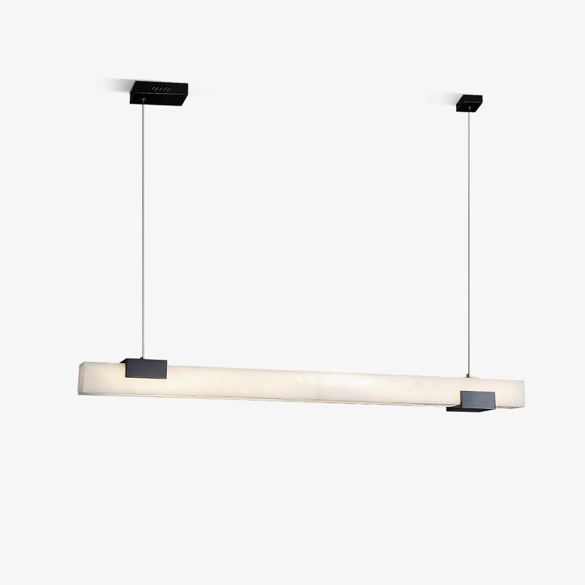 Cary Alabaster Pendant Light – Black & White Brass Finish