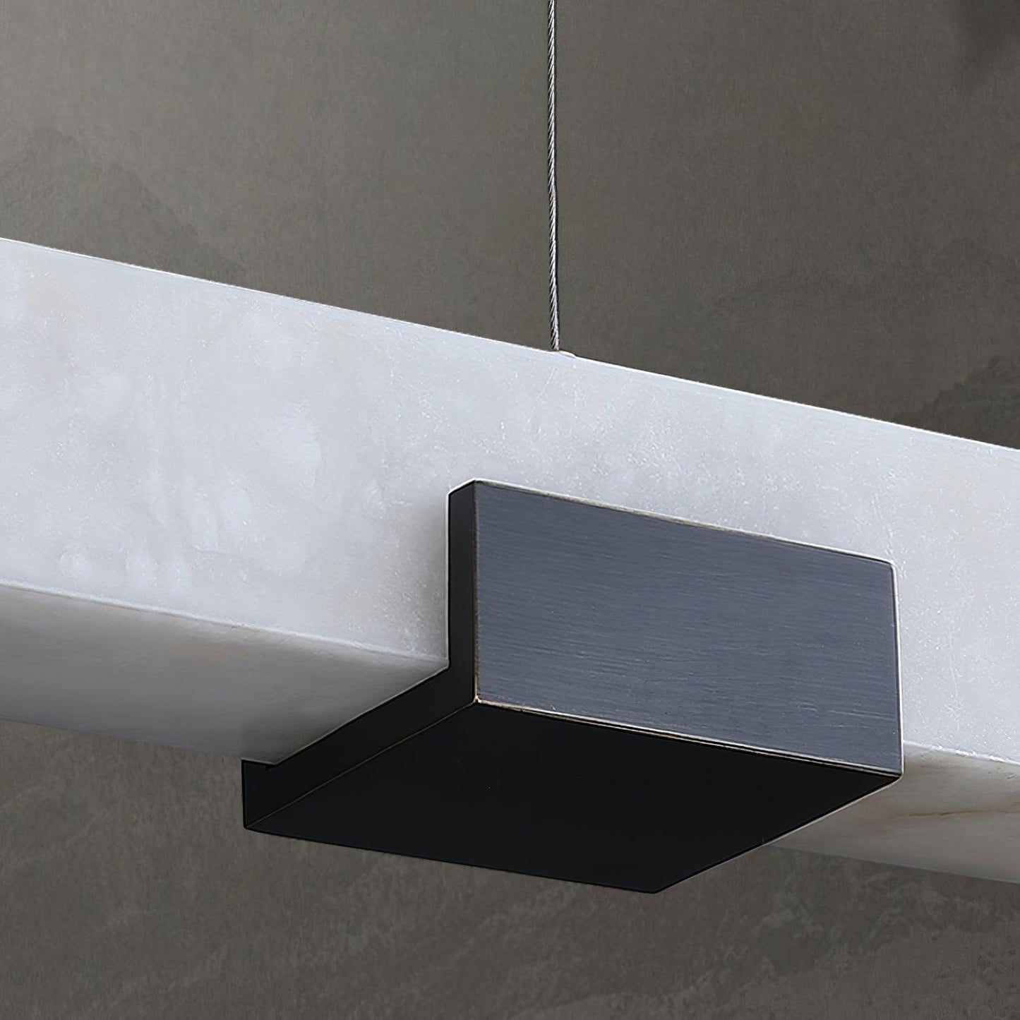Cary Alabaster Pendant Light – Black & White Brass Finish