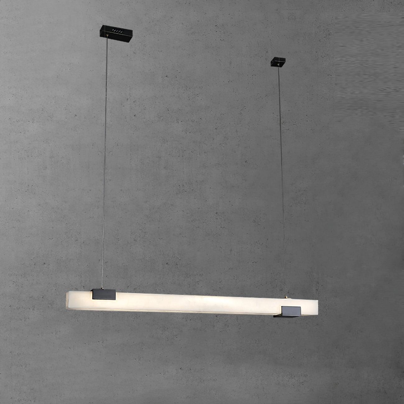 Cary Alabaster Pendant Light – Black & White Brass Finish
