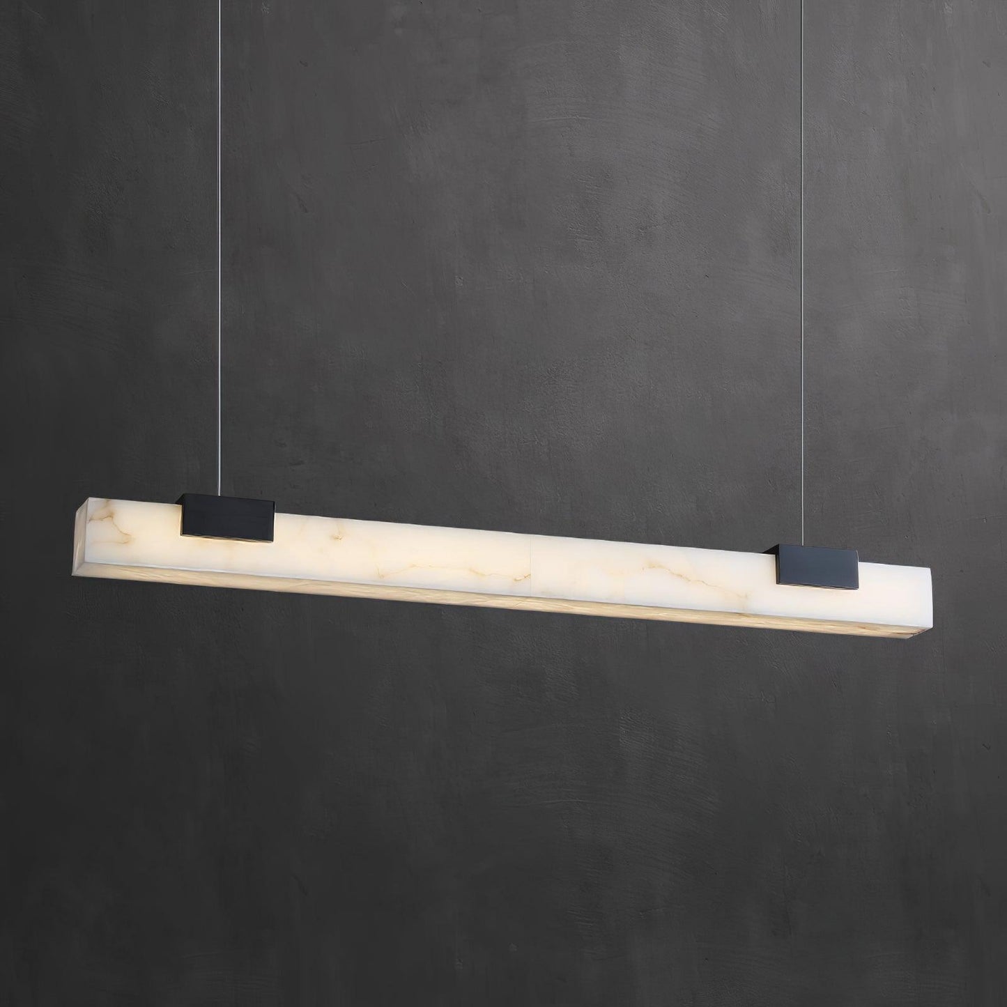 Cary Alabaster Pendant Light – Black & White Brass Finish