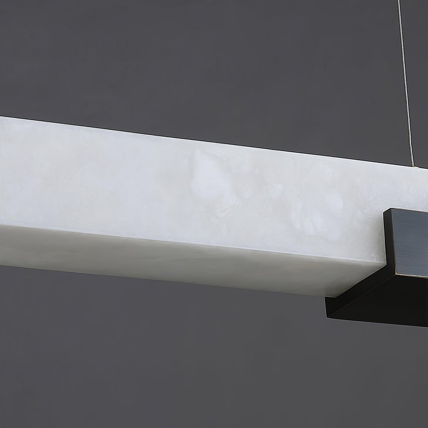 Cary Alabaster Pendant Light – Black & White Brass Finish