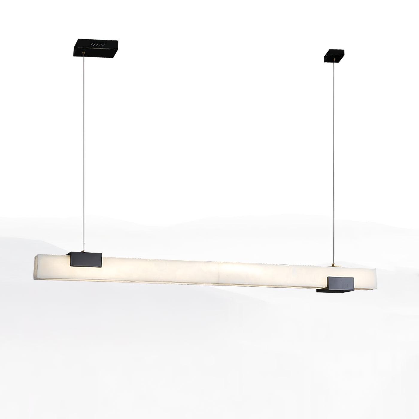 Cary Alabaster Pendant Light – Black & White Brass Finish