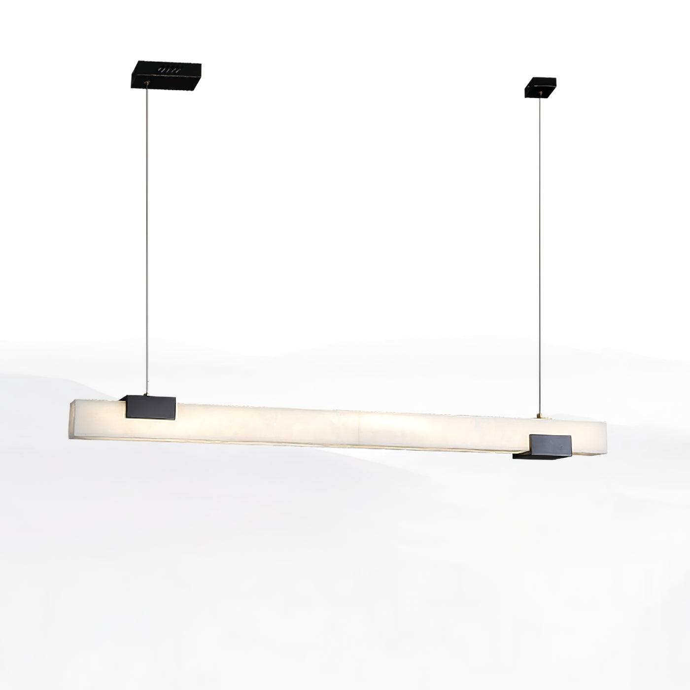 Cary Alabaster Pendant Light – Black & White Brass Finish