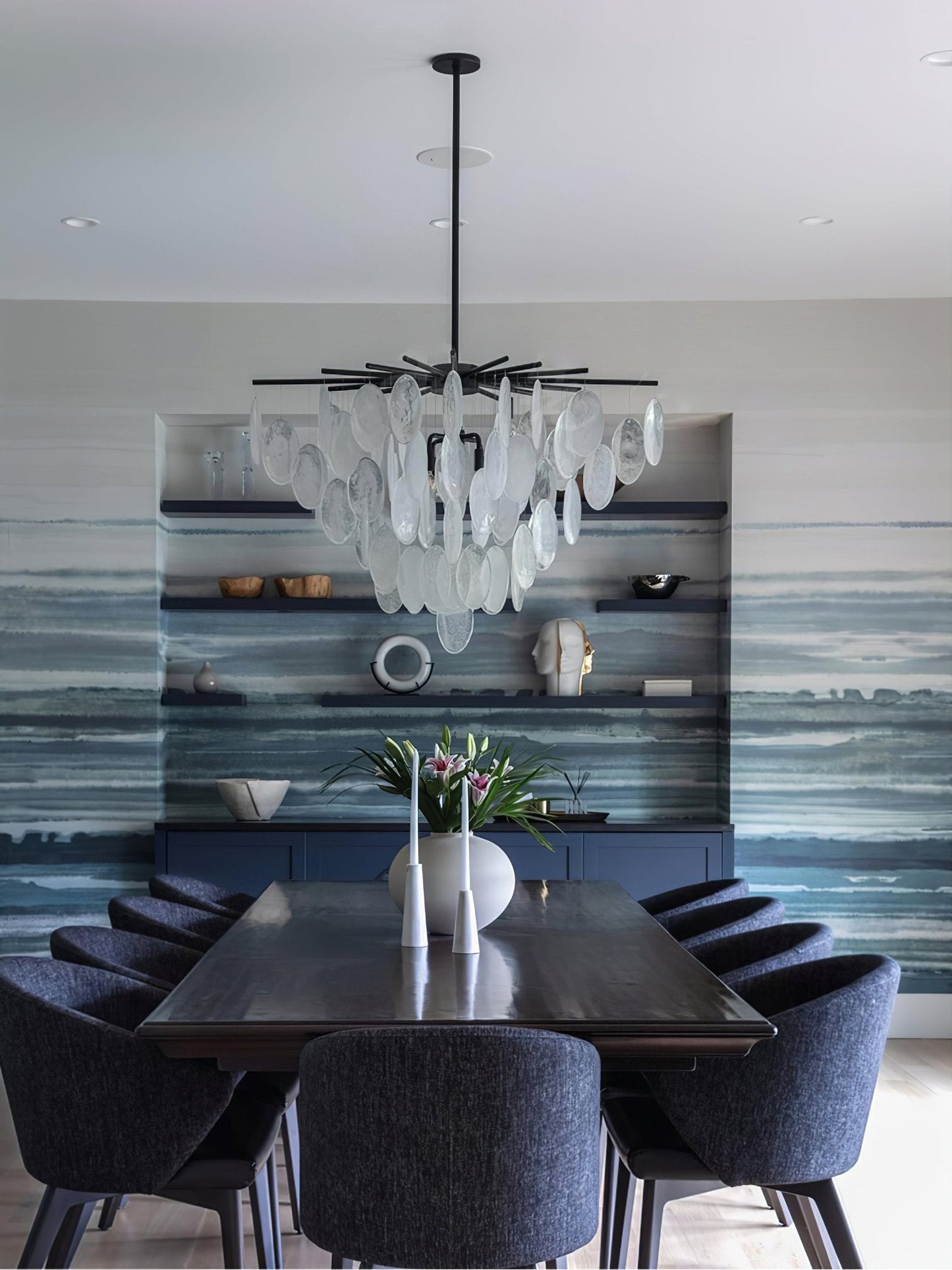 Cascading Selenite Disc Chandelier - YIOSI