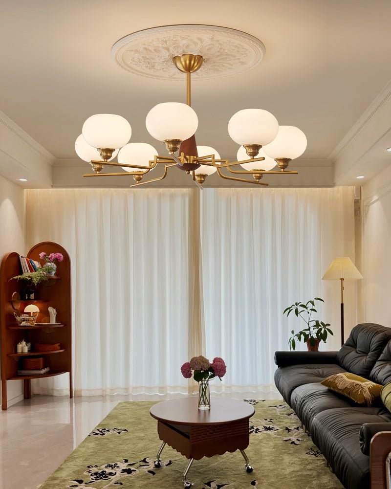 Celeste Sphere Walnut Chandelier - YIOSI