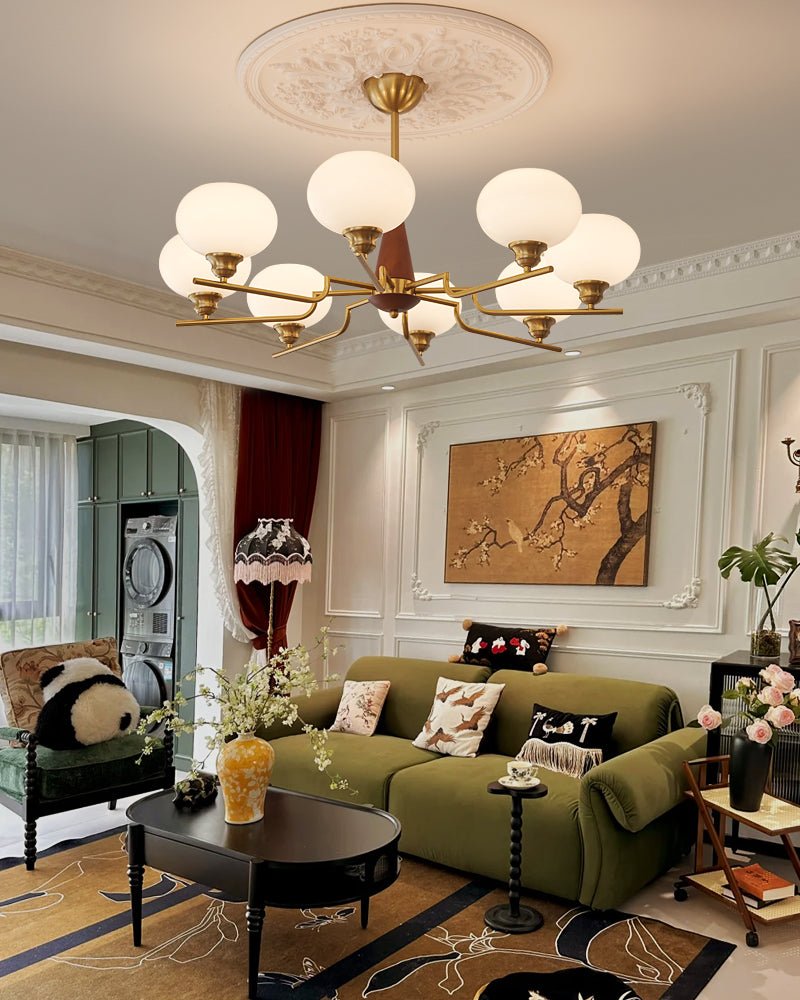 Celeste Sphere Walnut Chandelier - YIOSI