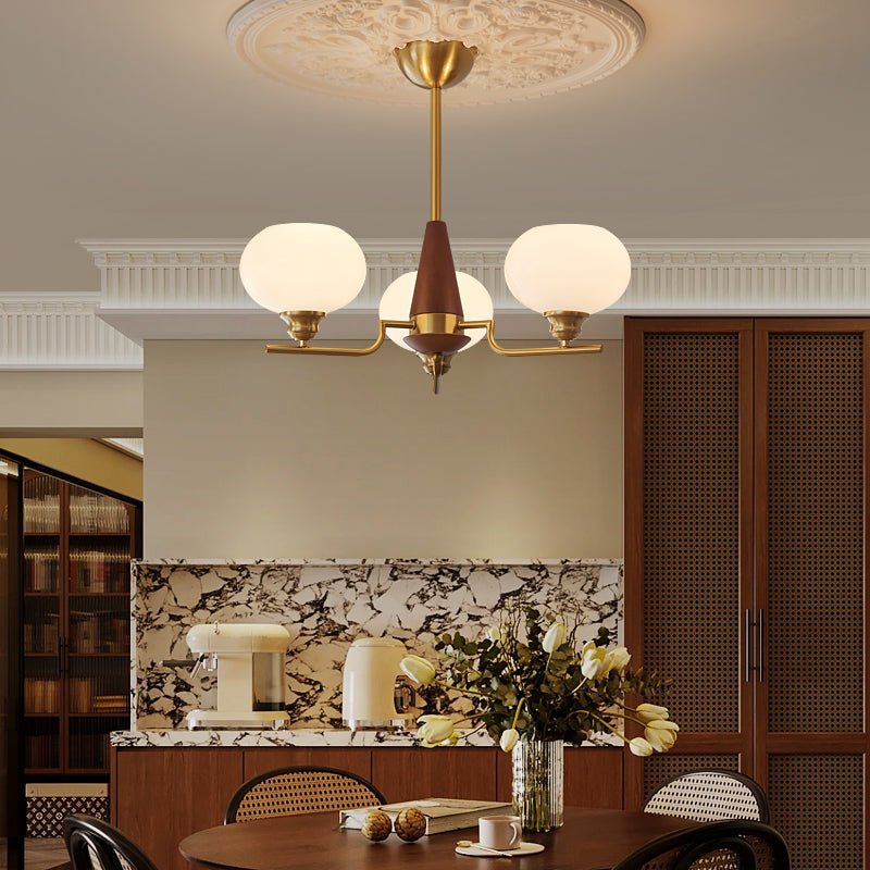 Celeste Sphere Walnut Chandelier - YIOSI