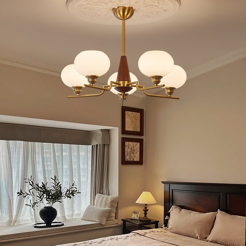 Celeste Sphere Walnut Chandelier - YIOSI