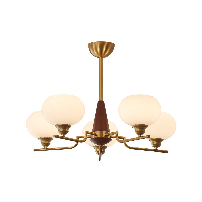 Celeste Sphere Walnut Chandelier - YIOSI