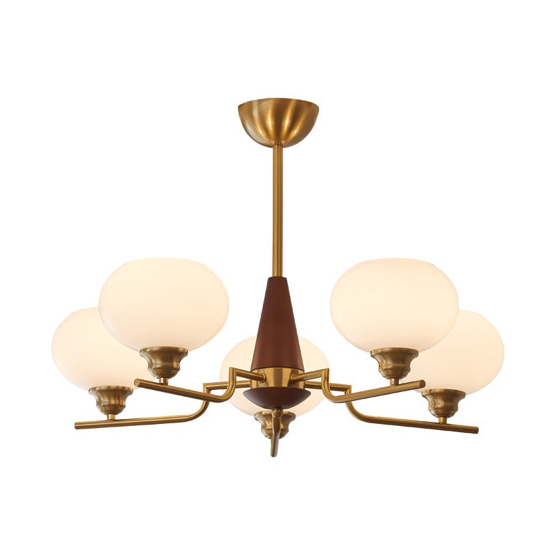 Celeste Sphere Walnut Chandelier - YIOSI