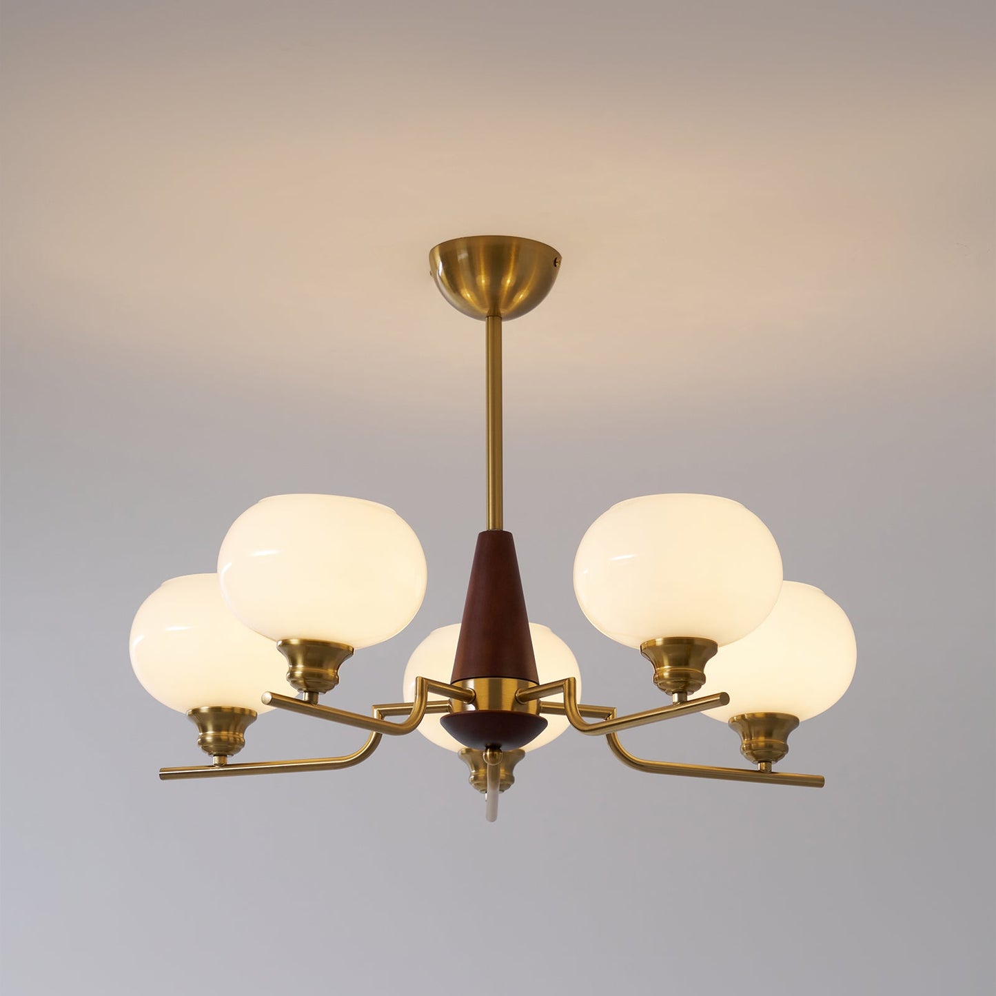 Celeste Sphere Walnut Chandelier - YIOSI