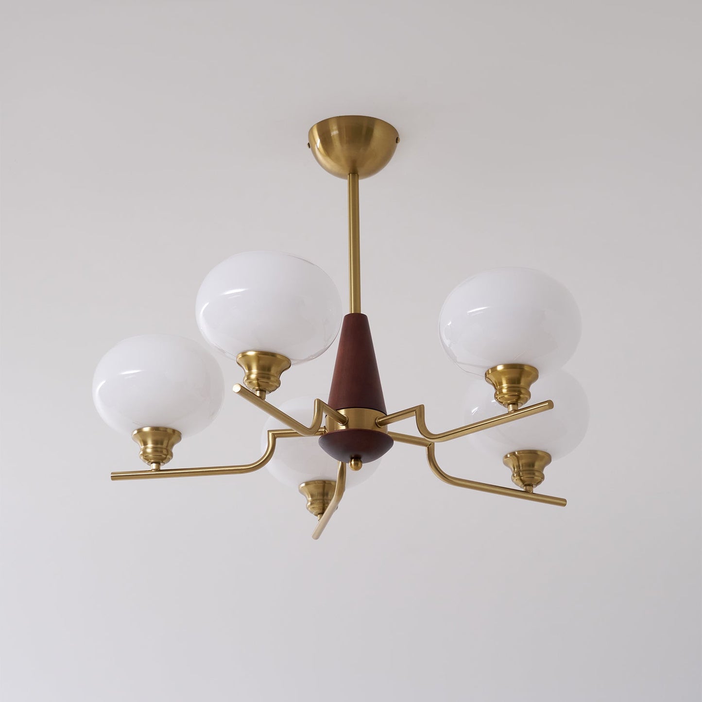 Celeste Sphere Walnut Chandelier - YIOSI