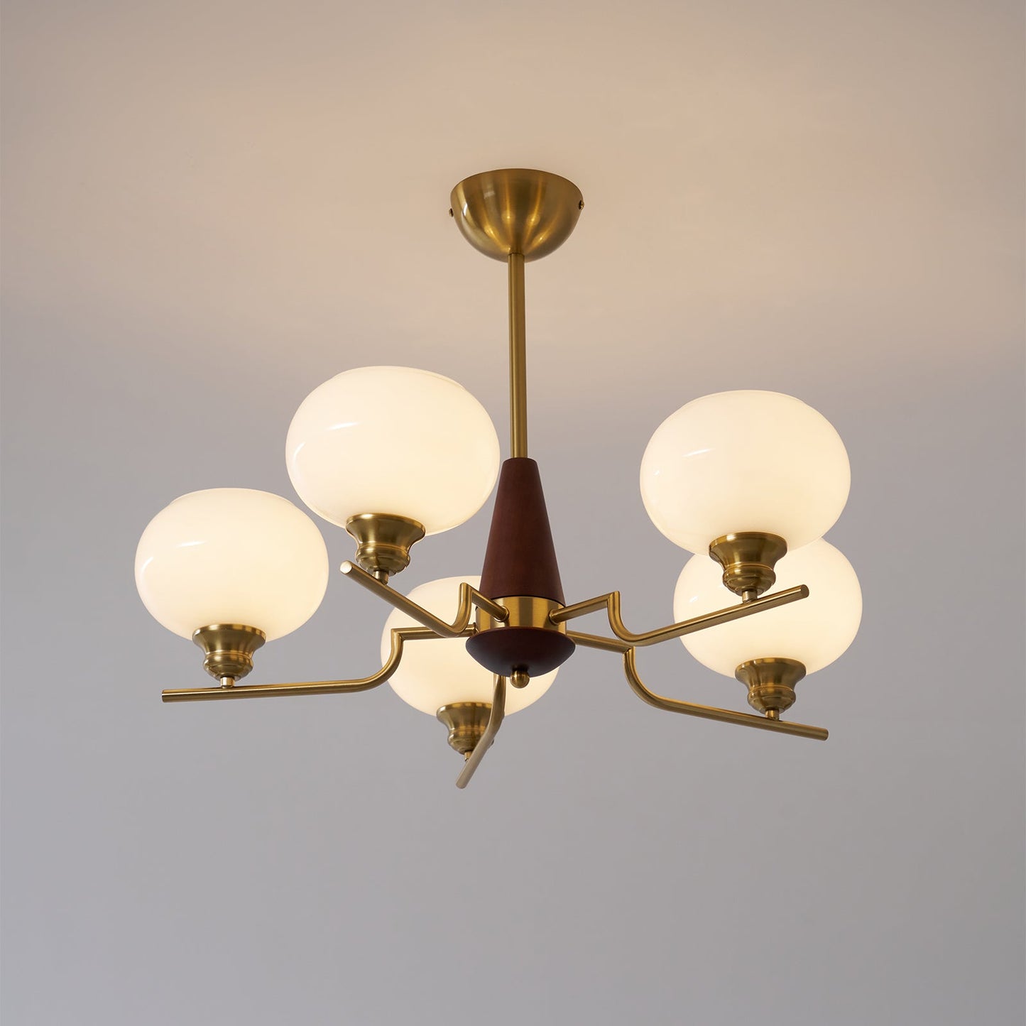 Celeste Sphere Walnut Chandelier - YIOSI