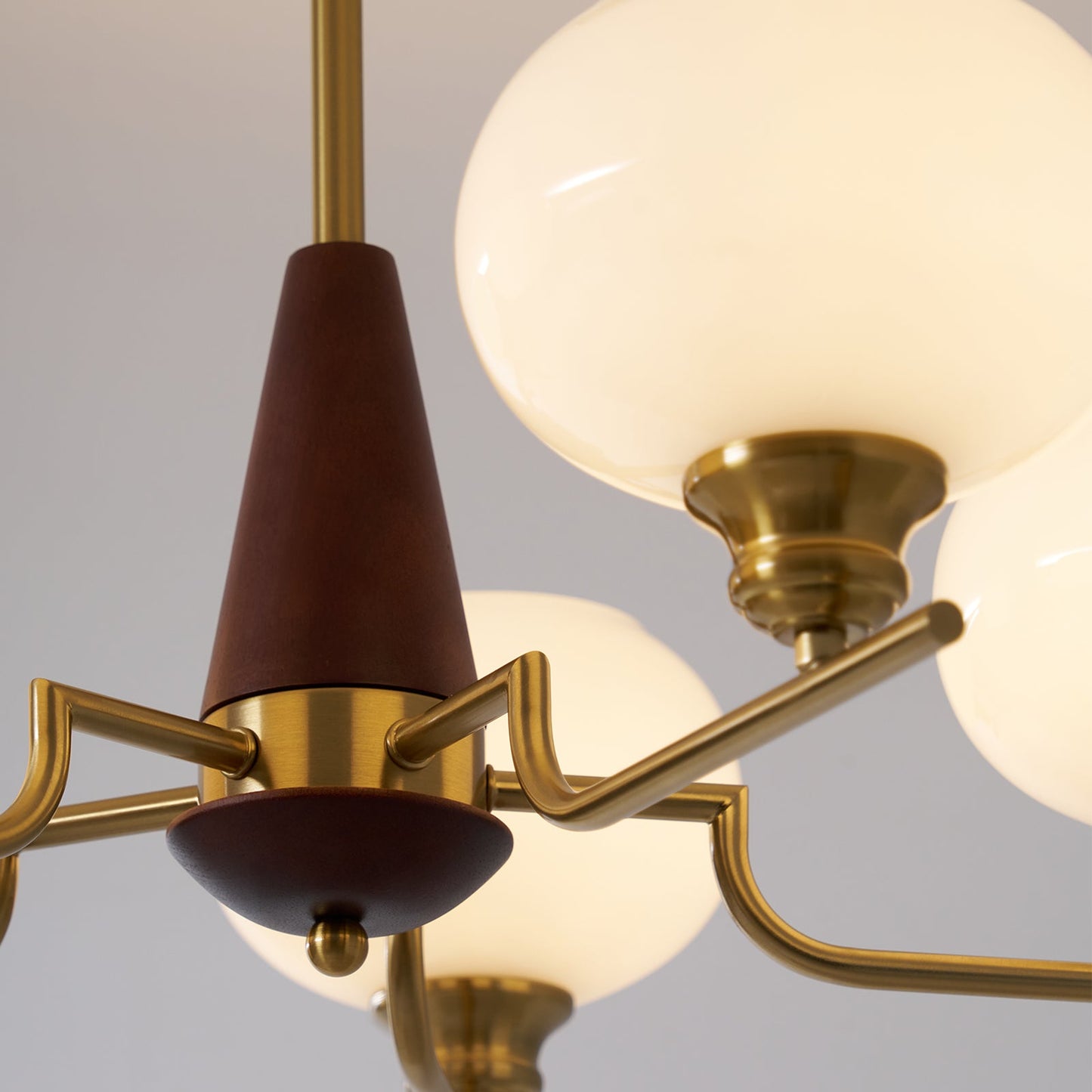 Celeste Sphere Walnut Chandelier - YIOSI