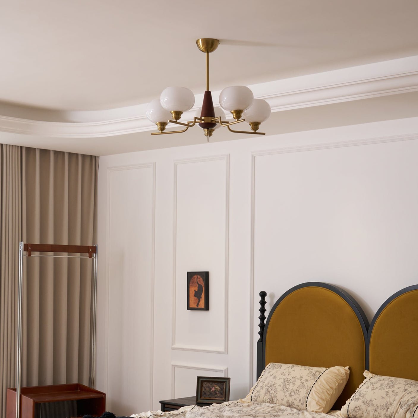 Celeste Sphere Walnut Chandelier - YIOSI