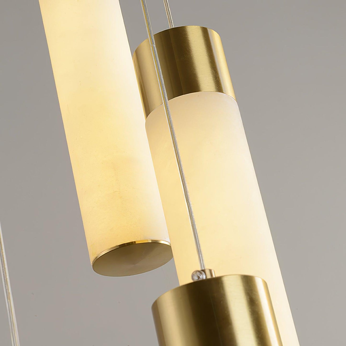 Celestial Alabaster Cascade Chandelier – Brass & White Multi-Head LED