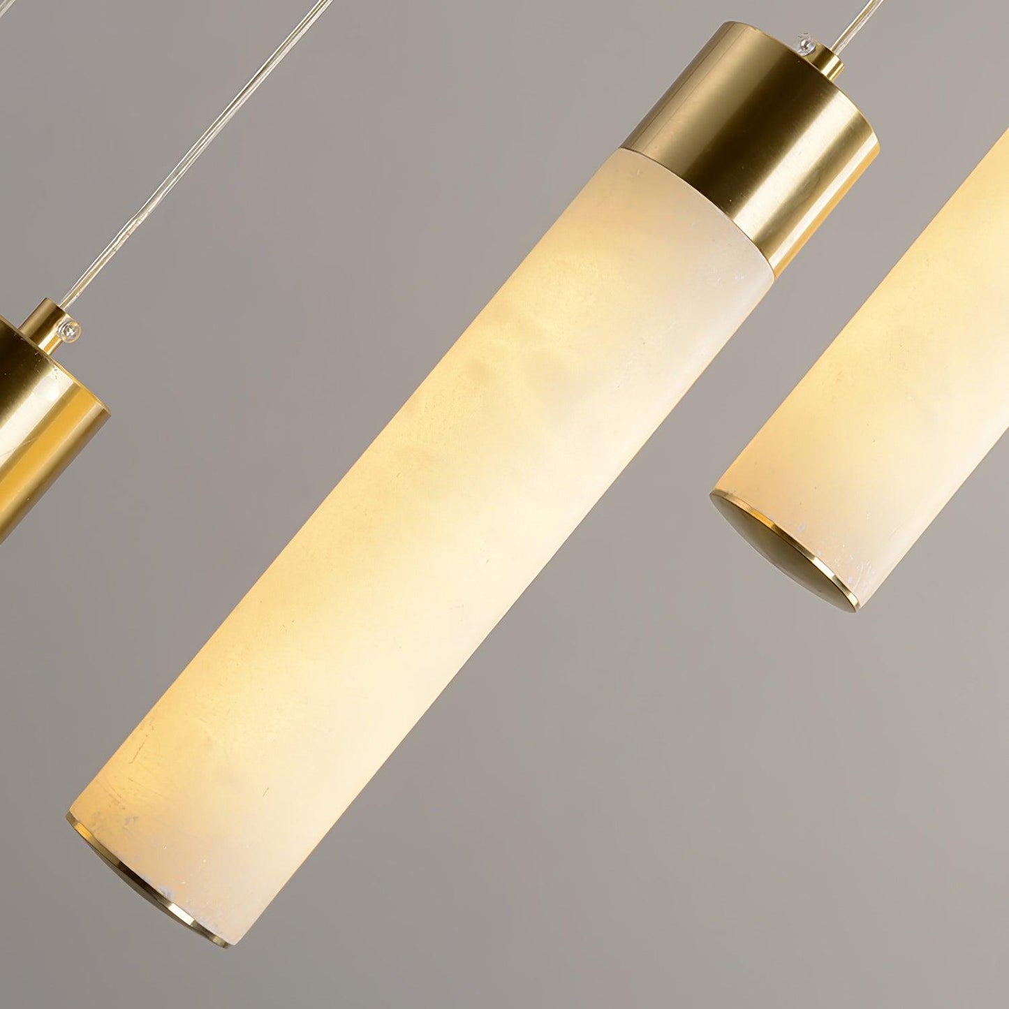 Celestial Alabaster Cascade Chandelier – Brass & White Multi-Head LED