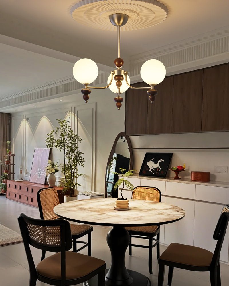 Celestial Sphere Walnut Chandelier - YIOSI