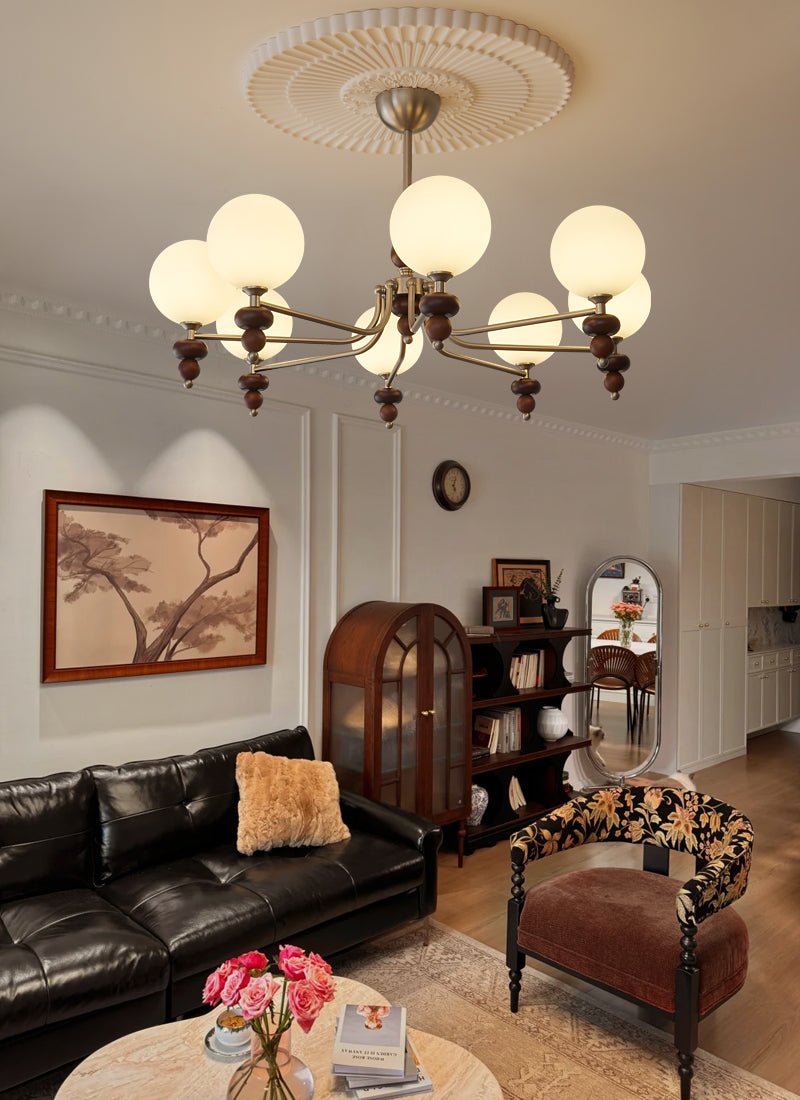 Celestial Sphere Walnut Chandelier - YIOSI