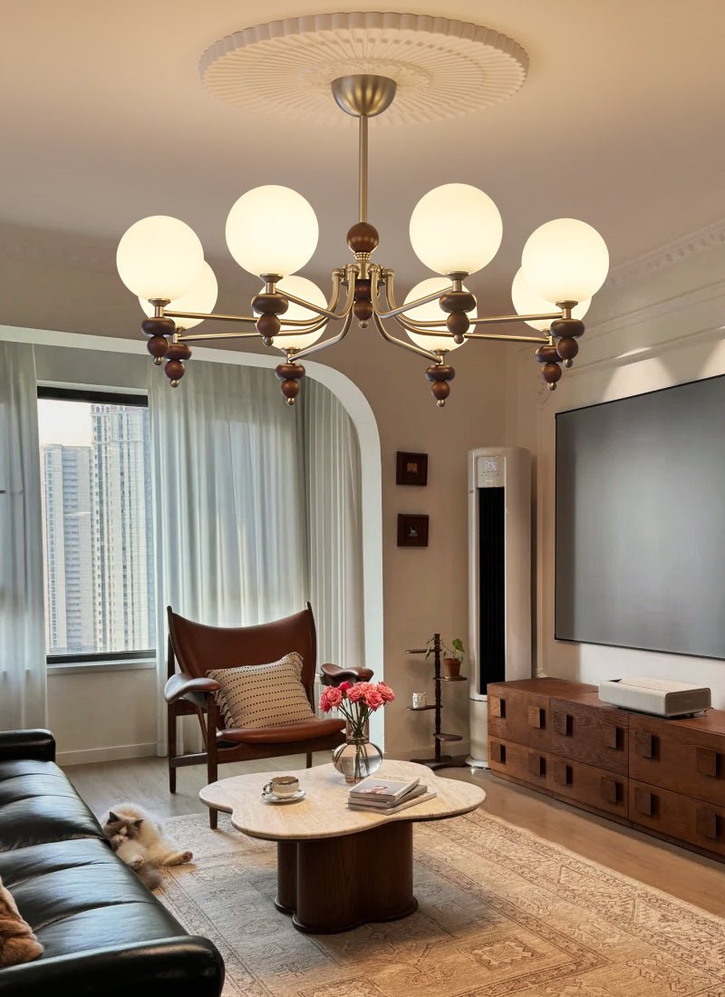 Celestial Sphere Walnut Chandelier - YIOSI