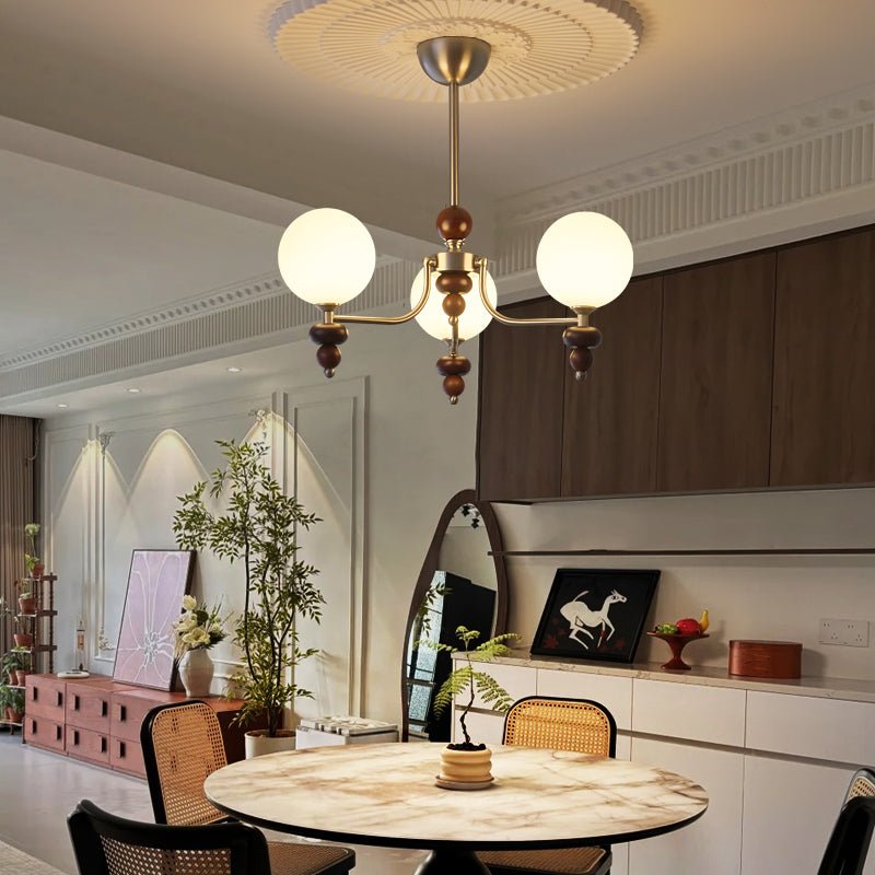 Celestial Sphere Walnut Chandelier - YIOSI