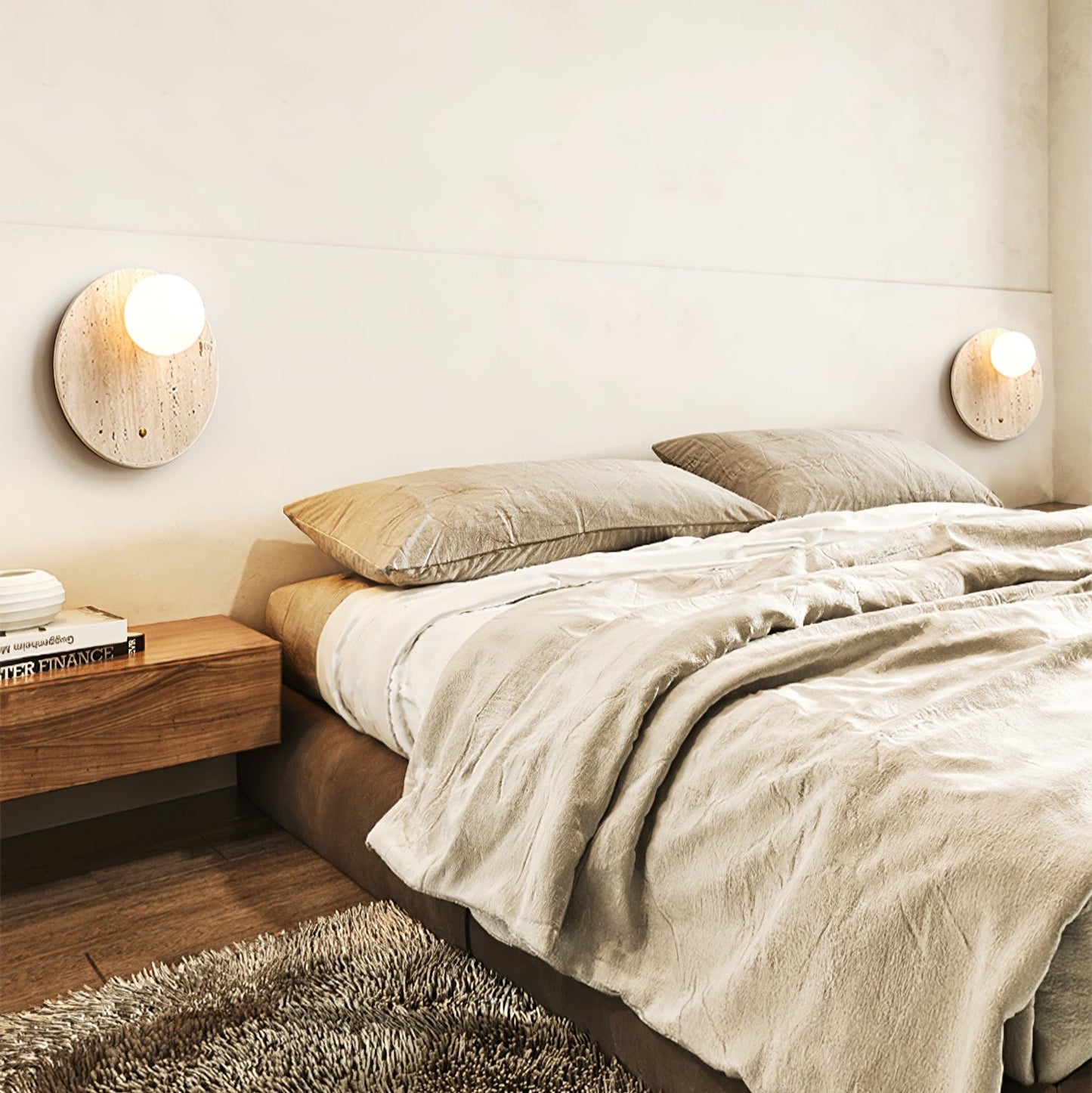 Luna Travertine Wall Sconce - YIOSI