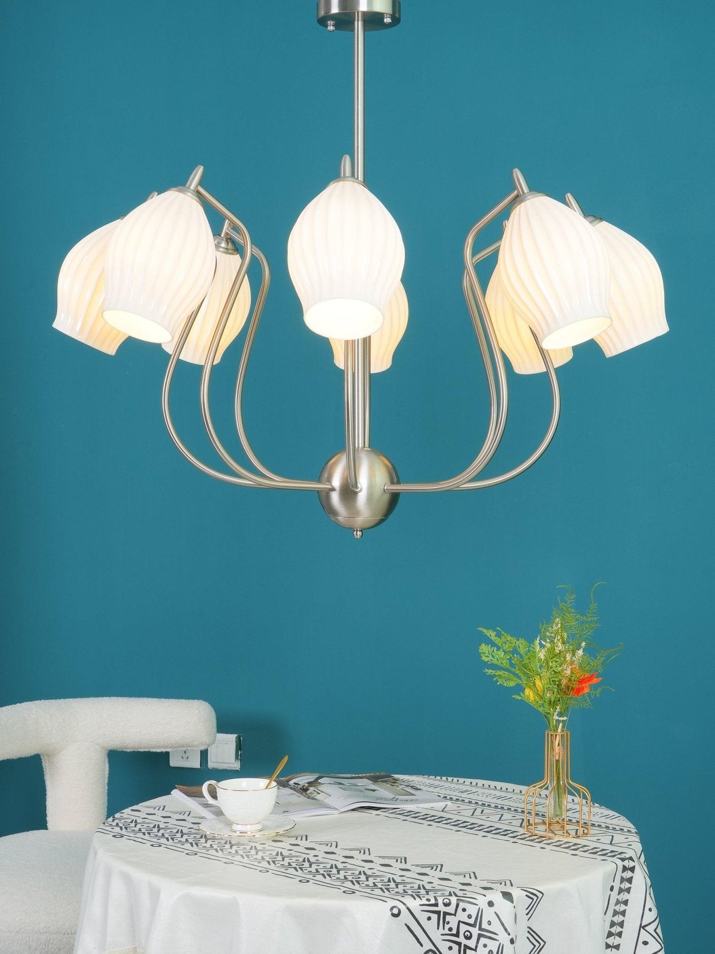 Ceramic Ribbed Chandelier - YIOSI