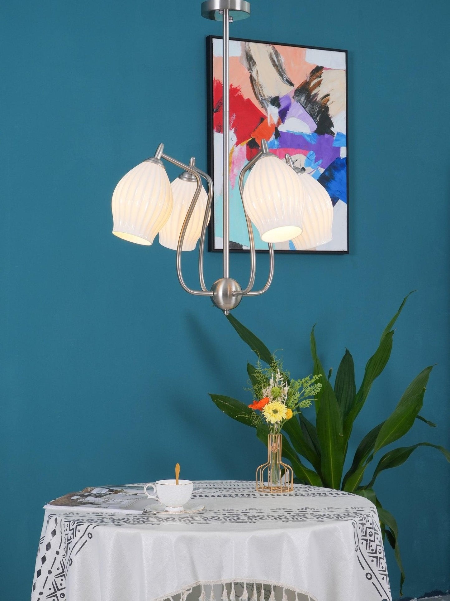 Ceramic Ribbed Chandelier - YIOSI