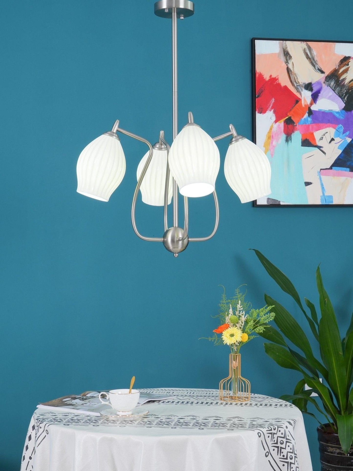 Ceramic Ribbed Chandelier - YIOSI