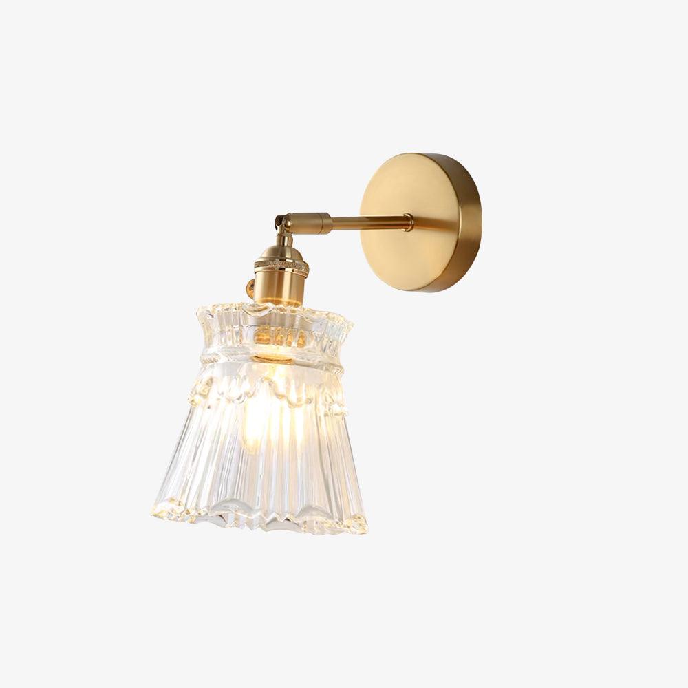 Chaika Brass & Clear Glass Wall Lamp – Classic Modern Elegance
