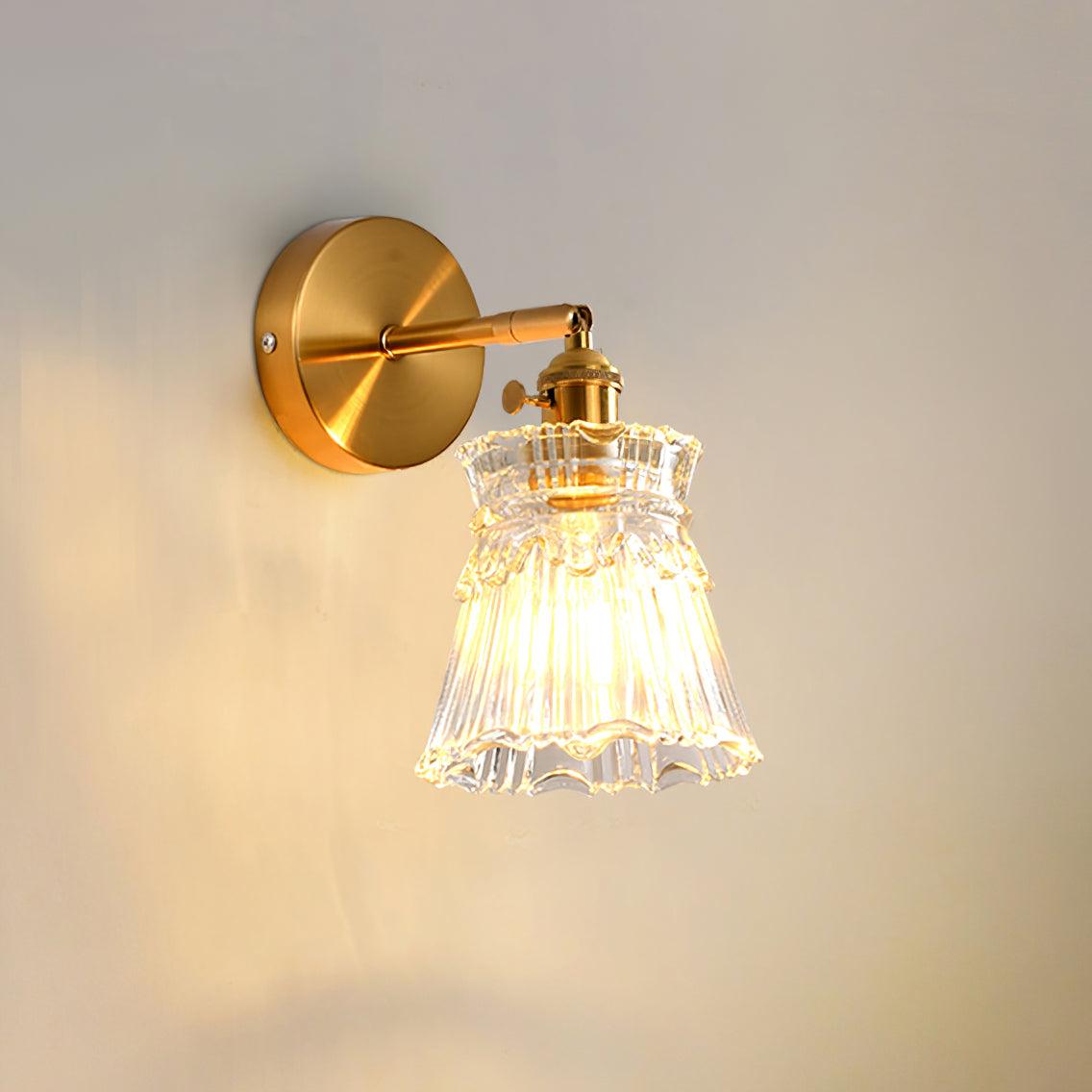Chaika Brass & Clear Glass Wall Lamp – Classic Modern Elegance