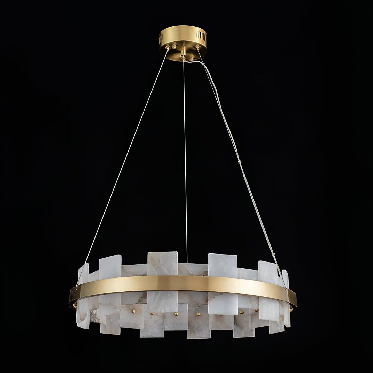 Vakkerlight Alabaster Halo Brass & White LED Chandelier