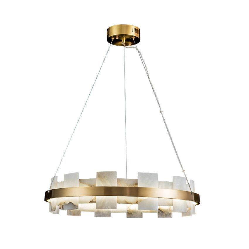 Vakkerlight Alabaster Halo Brass & White LED Chandelier