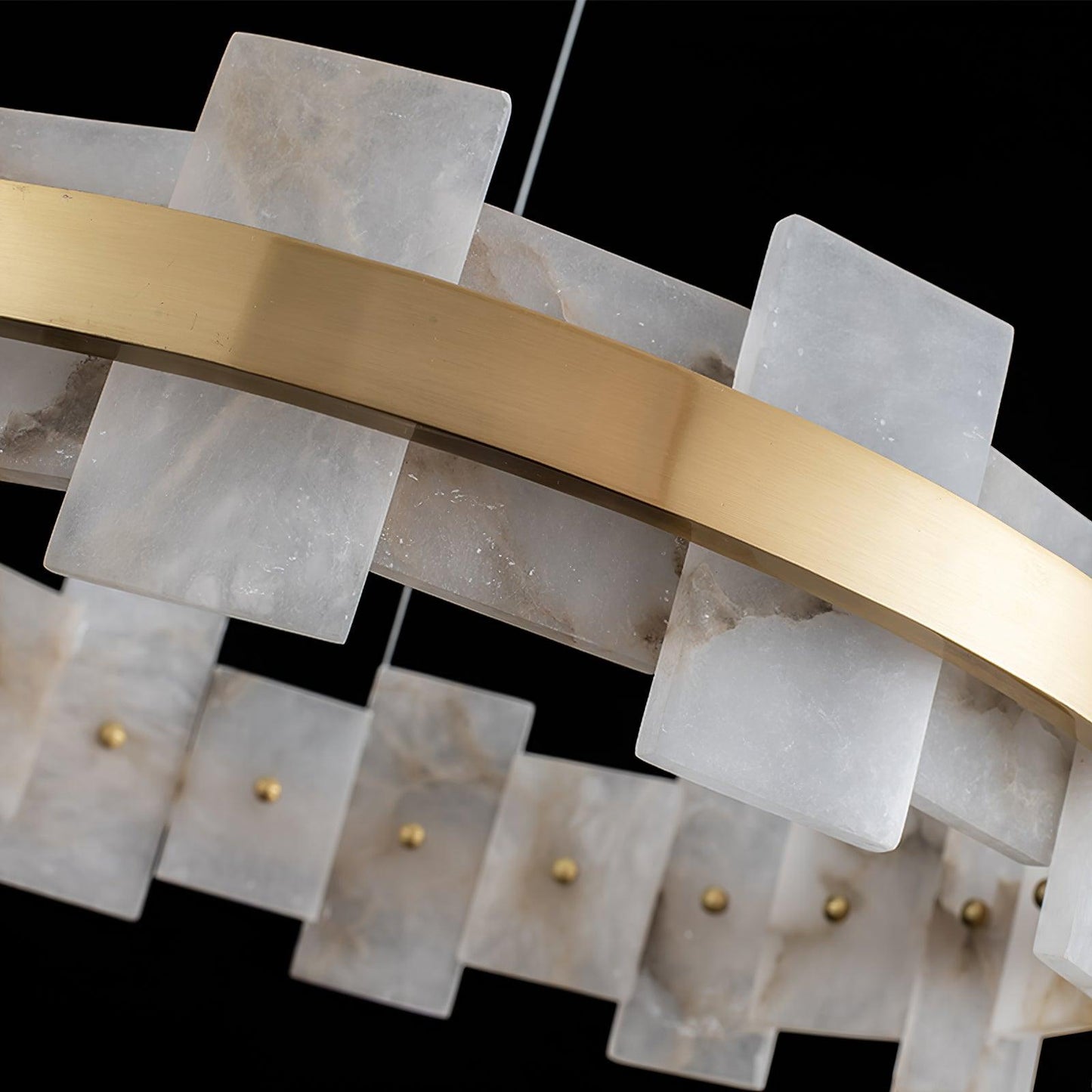 Vakkerlight Alabaster Halo Brass & White LED Chandelier