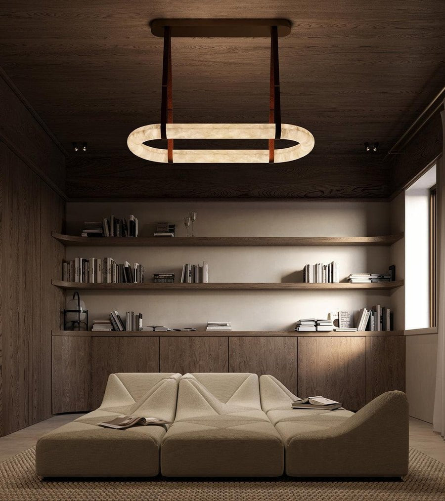 Circle Alabaster Chandelier - YIOSI