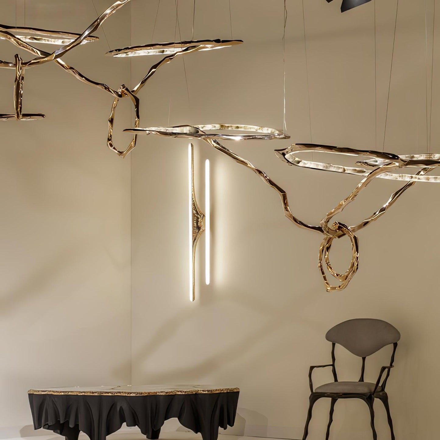 Cloud Rings Series Brass Chandelier - YIOSI