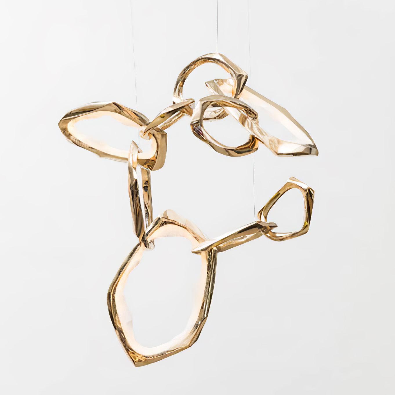 Cloud Rings Series Brass Chandelier - YIOSI