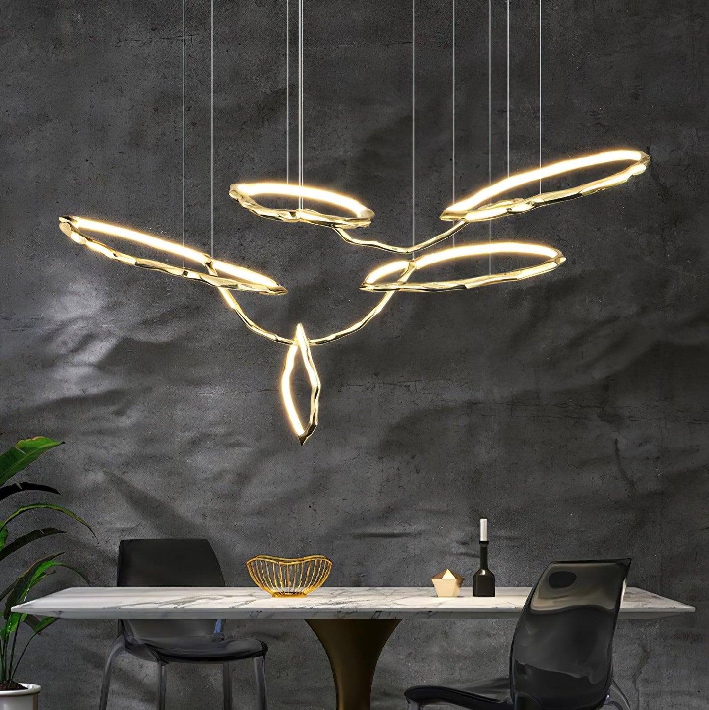 Cloud Rings Series Brass Chandelier - YIOSI