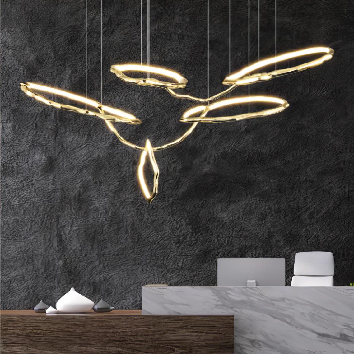 Cloud Rings Series Brass Chandelier - YIOSI