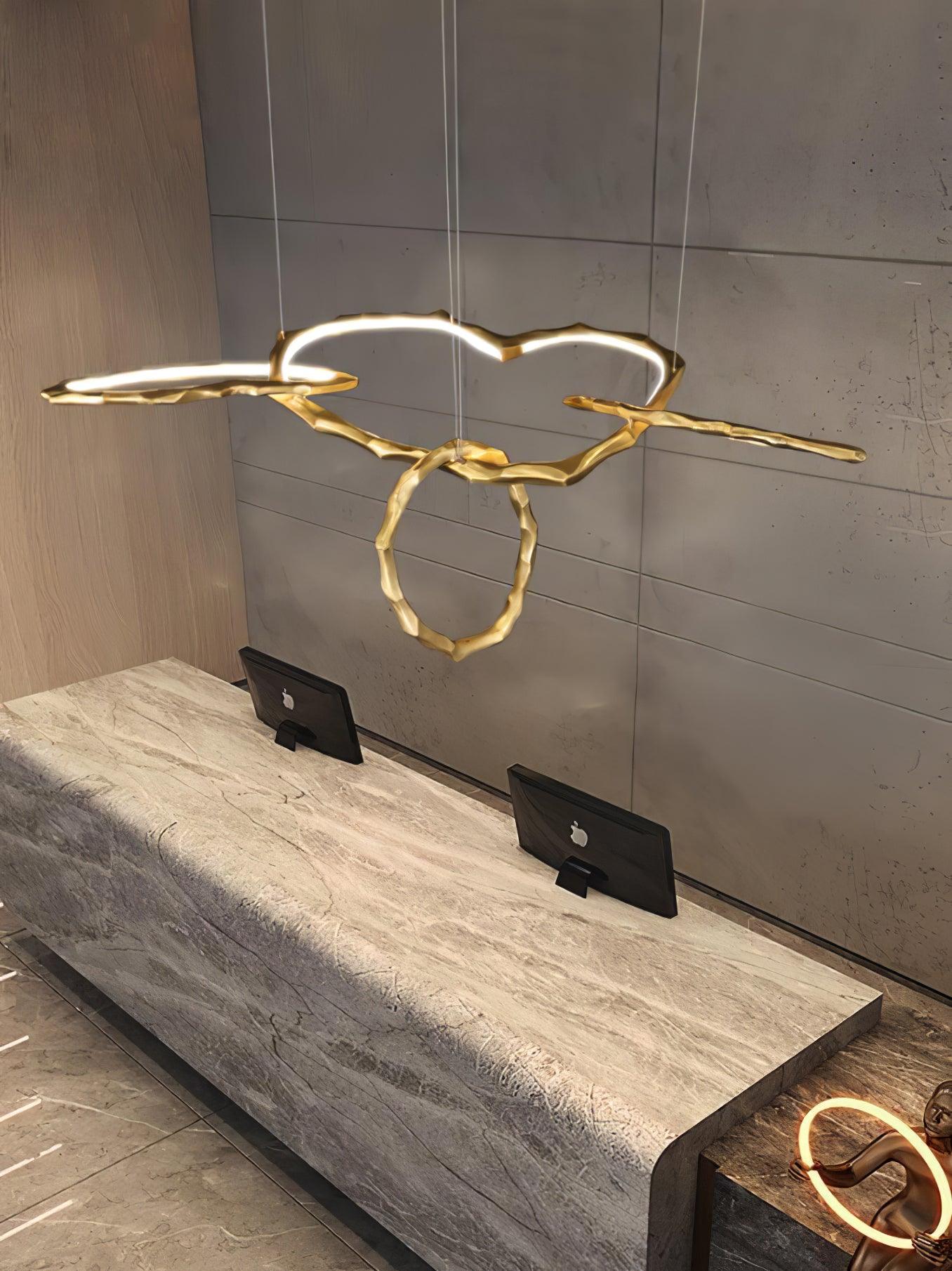 Cloud Rings Series Brass Chandelier - YIOSI