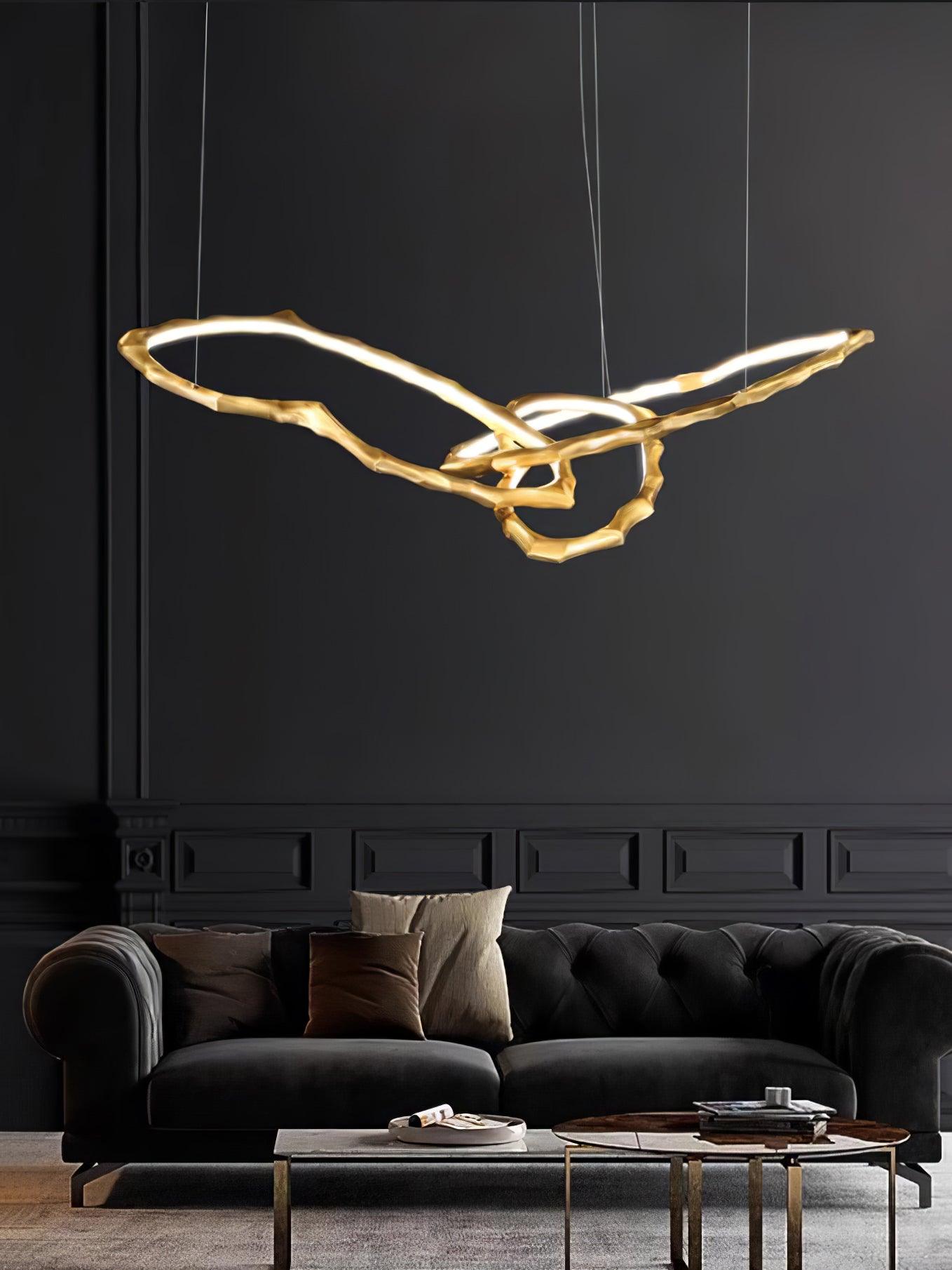 Cloud Rings Series Brass Chandelier - YIOSI