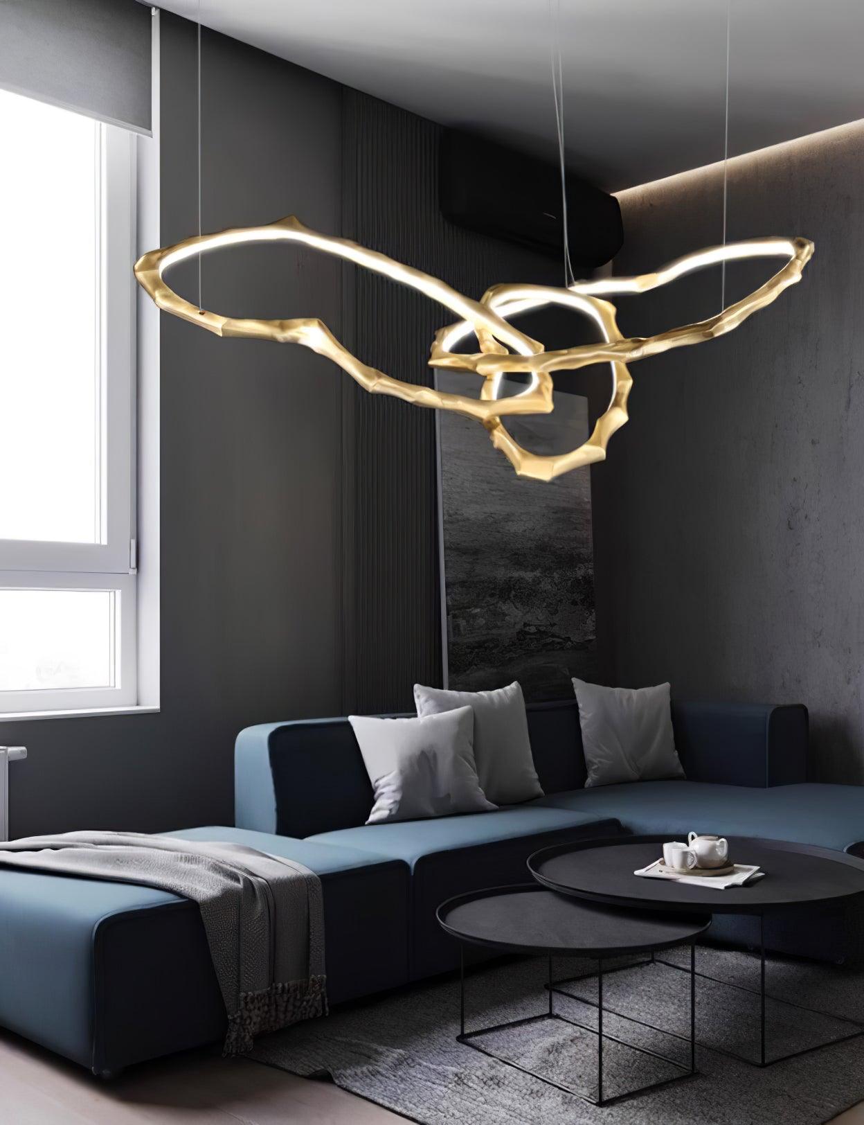Cloud Rings Series Brass Chandelier - YIOSI