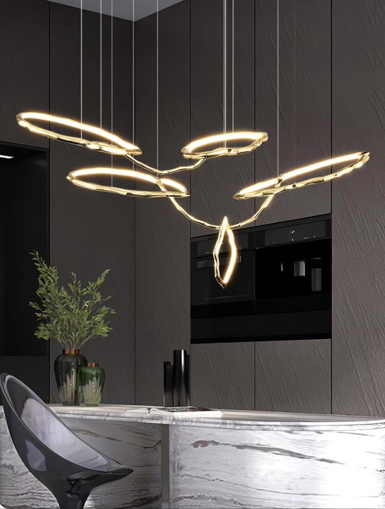 Cloud Rings Series Brass Chandelier - YIOSI