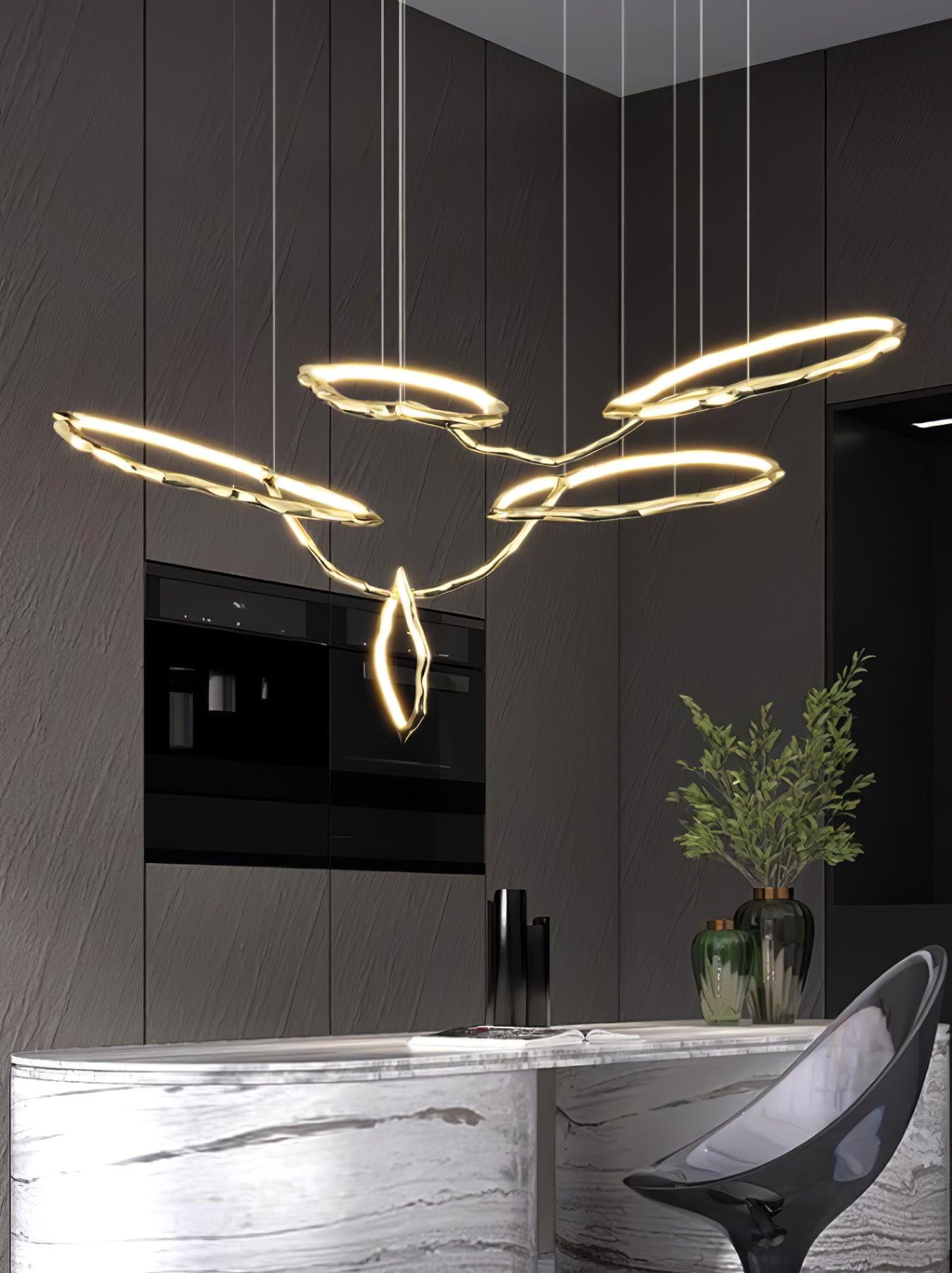 Cloud Rings Series Brass Chandelier - YIOSI