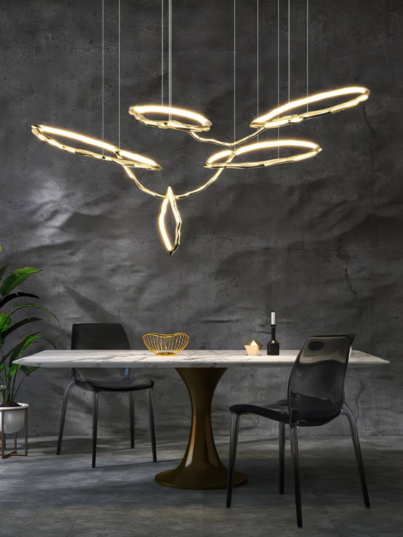 Cloud Rings Series Brass Chandelier - YIOSI