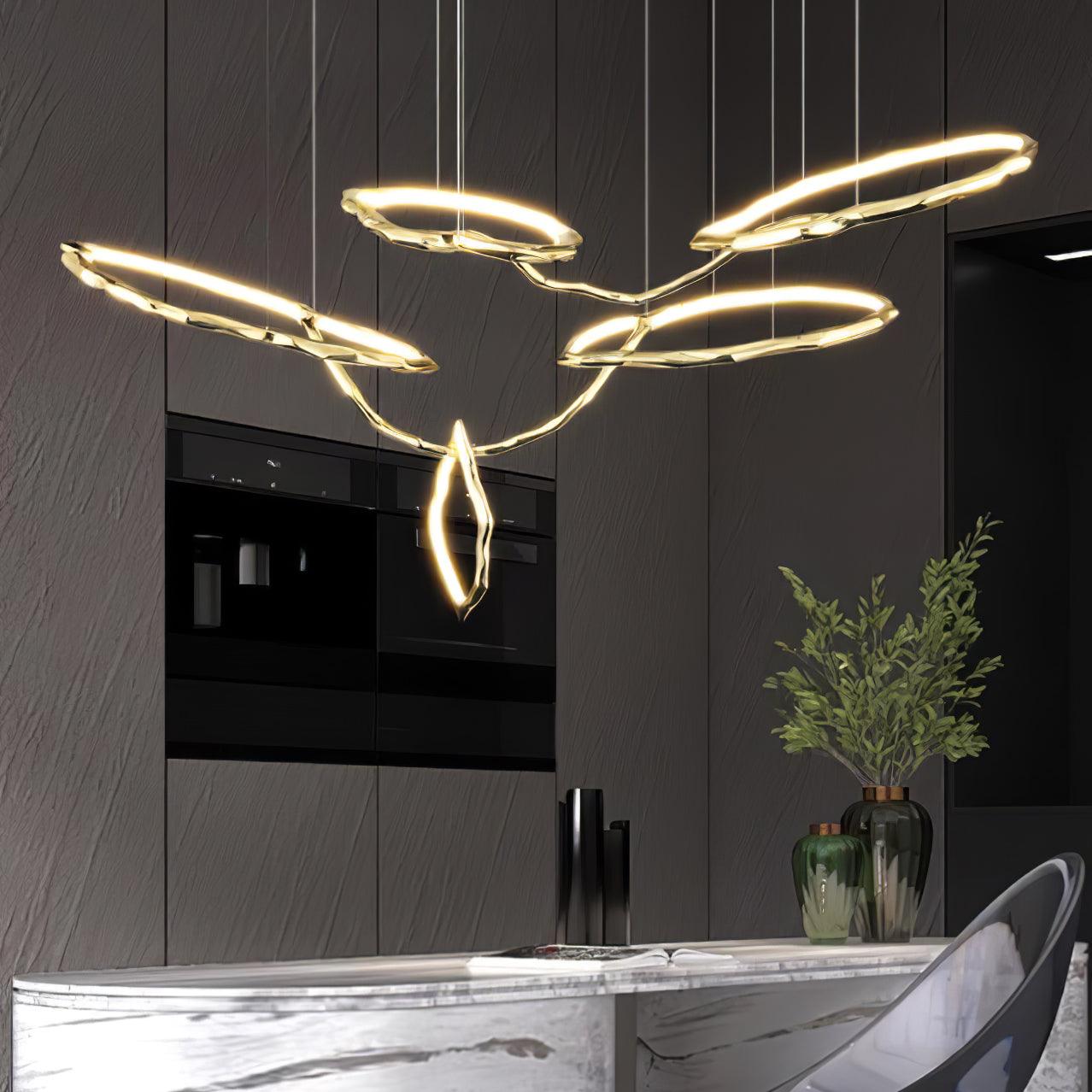 Cloud Rings Series Brass Chandelier - YIOSI