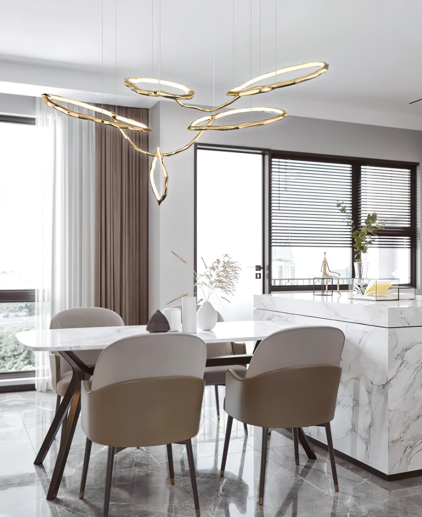 Cloud Rings Series Brass Chandelier - YIOSI