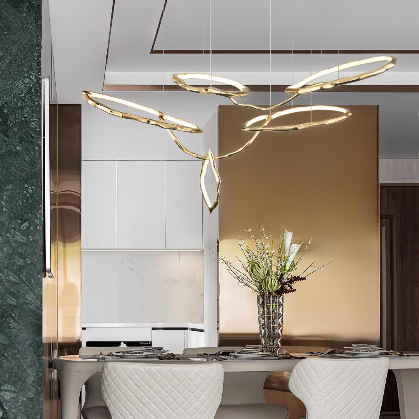 Cloud Rings Series Brass Chandelier - YIOSI