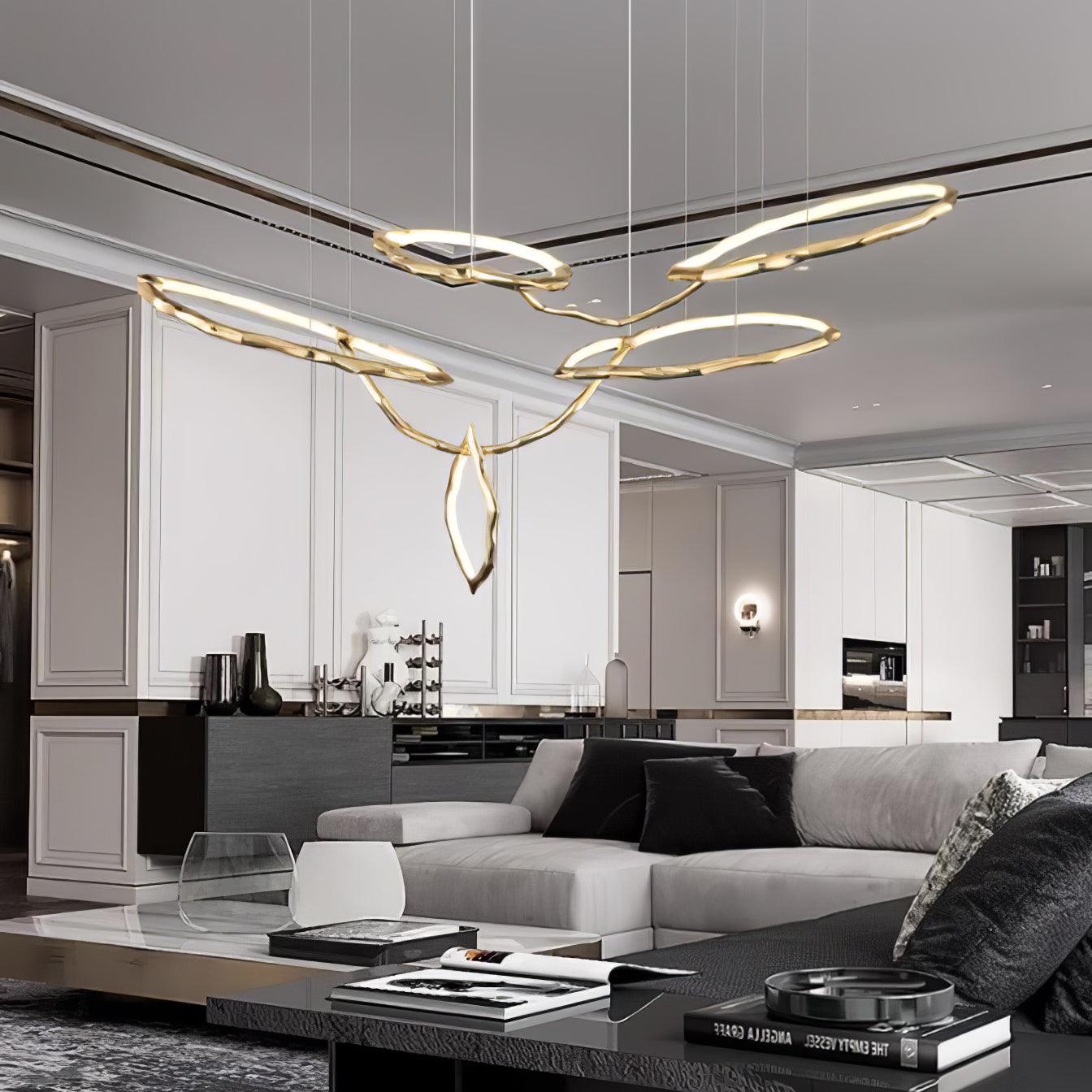 Cloud Rings Series Brass Chandelier - YIOSI